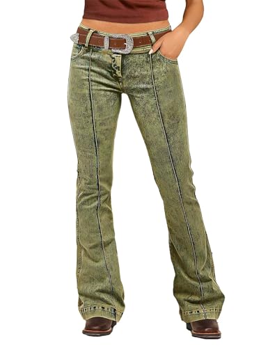 Amazon.com: Flamingals Bootcut Mid Waist Stitch Detai Pants for